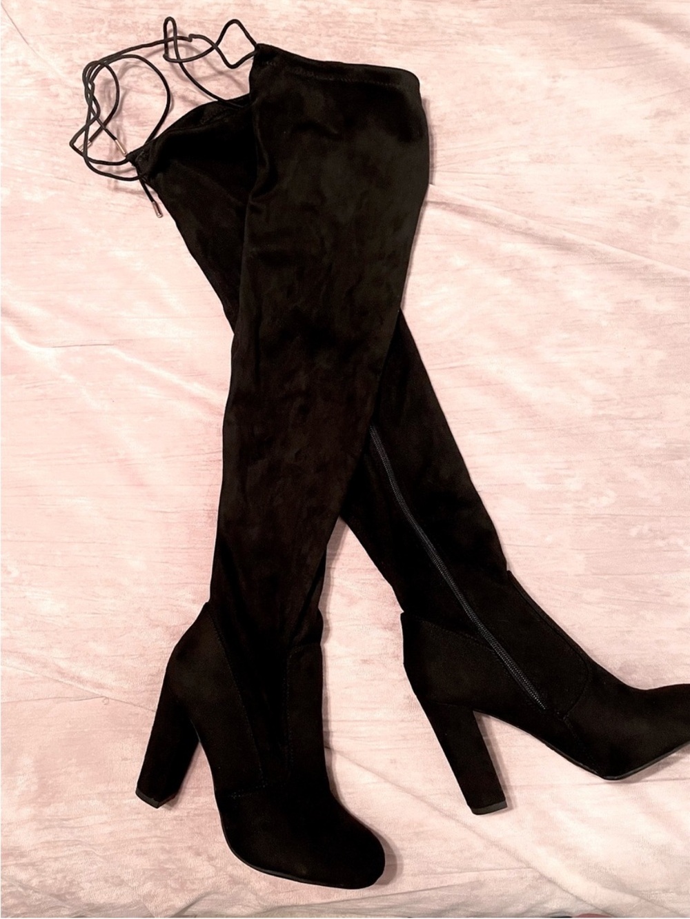 Black High-heeled Boots